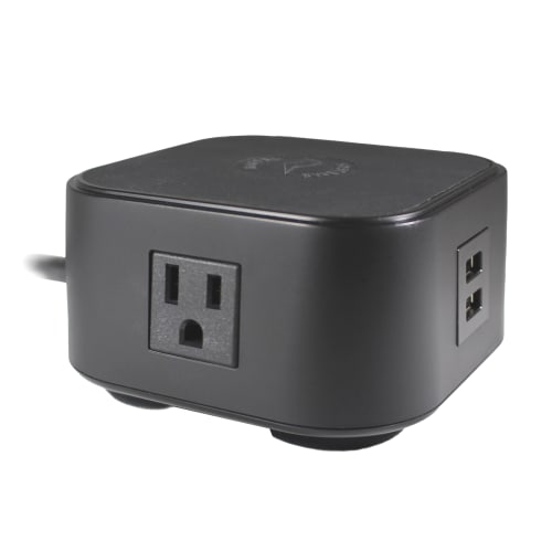 Raffel Quad Wireless Charging Station, 2 Outlets and 2 USB-A Charging Ports, Black